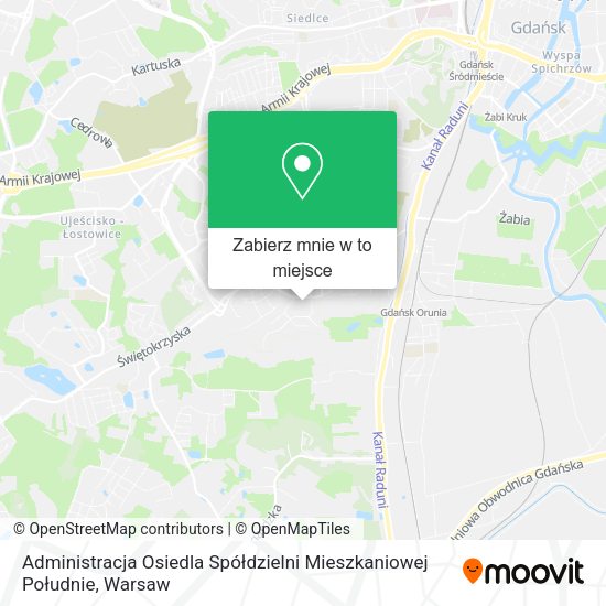 Mapa Administracja Osiedla Spółdzielni Mieszkaniowej Południe