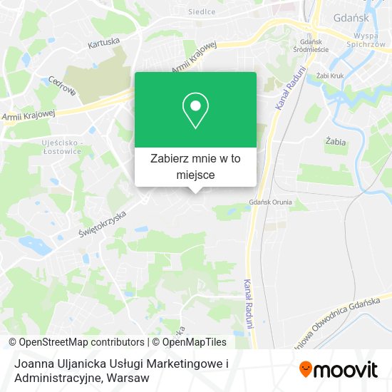 Mapa Joanna Uljanicka Usługi Marketingowe i Administracyjne