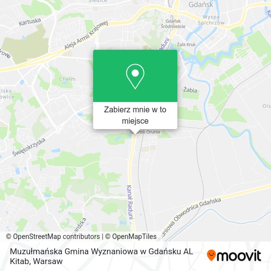 Mapa Muzułmańska Gmina Wyznaniowa w Gdańsku AL Kitab