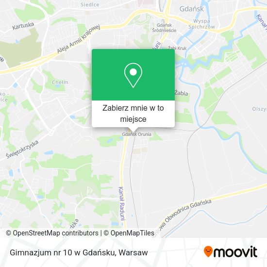 Mapa Gimnazjum nr 10 w Gdańsku