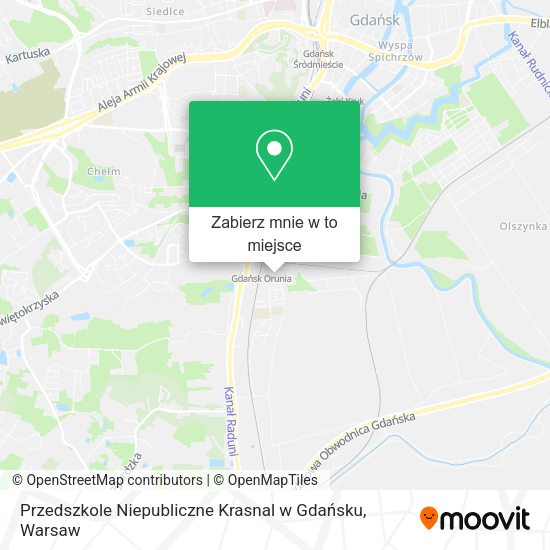 Mapa Przedszkole Niepubliczne Krasnal w Gdańsku