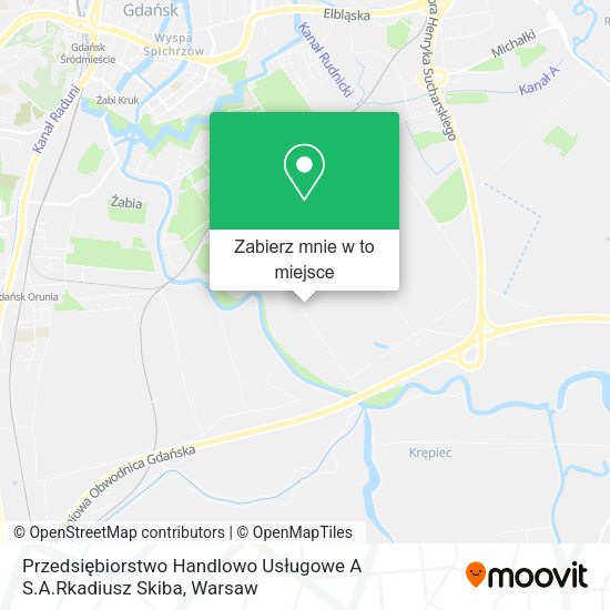 Mapa Przedsiębiorstwo Handlowo Usługowe A S.A.Rkadiusz Skiba