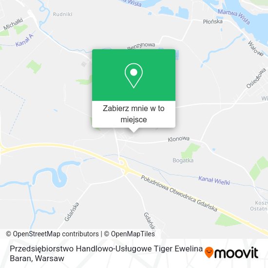 Mapa Przedsiębiorstwo Handlowo-Usługowe Tiger Ewelina Baran