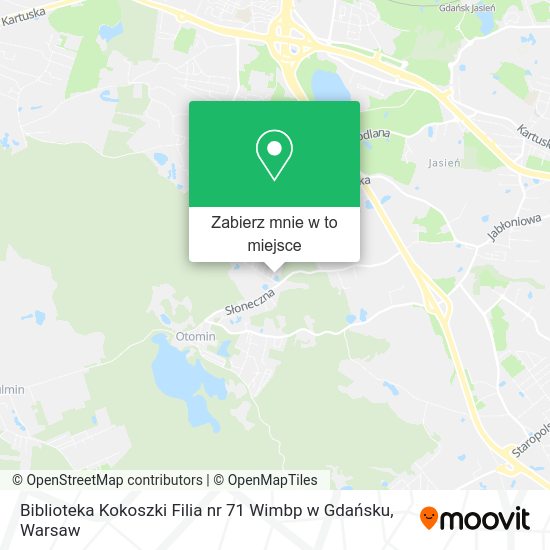 Mapa Biblioteka Kokoszki Filia nr 71 Wimbp w Gdańsku