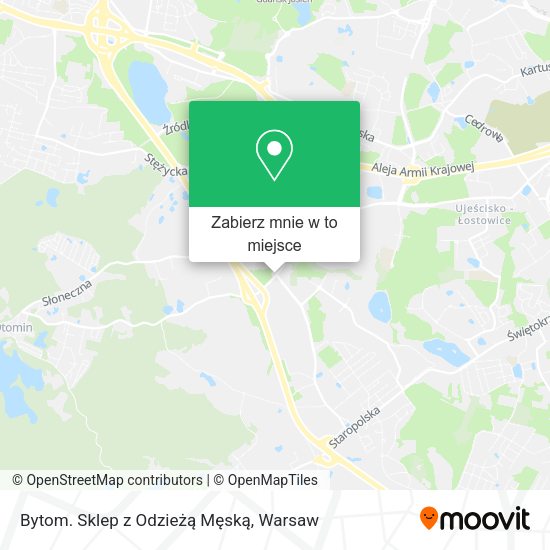 Mapa Bytom. Sklep z Odzieżą Męską