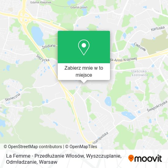 Mapa La Femme - Przedłużanie Włosów, Wyszczuplanie, Odmładzanie