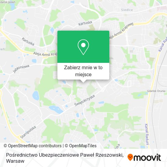 Mapa Pośrednictwo Ubezpieczeniowe Paweł Rzeszowski