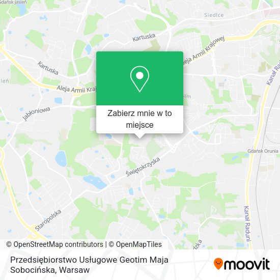 Mapa Przedsiębiorstwo Usługowe Geotim Maja Sobocińska