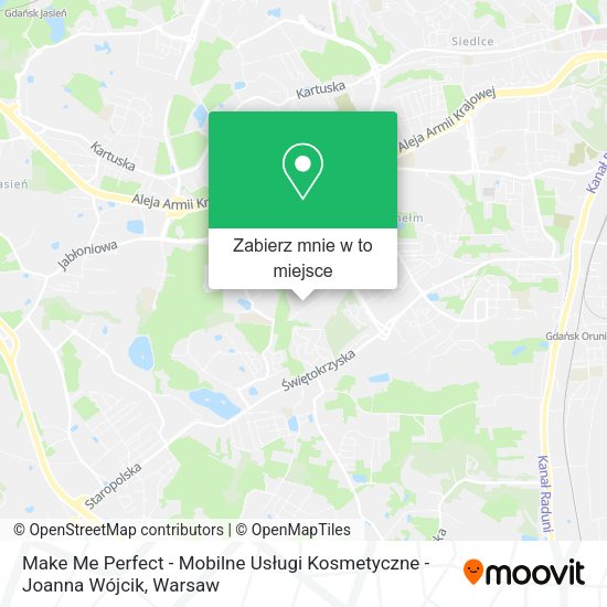 Mapa Make Me Perfect - Mobilne Usługi Kosmetyczne - Joanna Wójcik