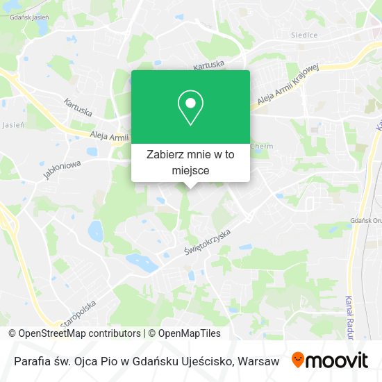 Mapa Parafia św. Ojca Pio w Gdańsku Ujeścisko