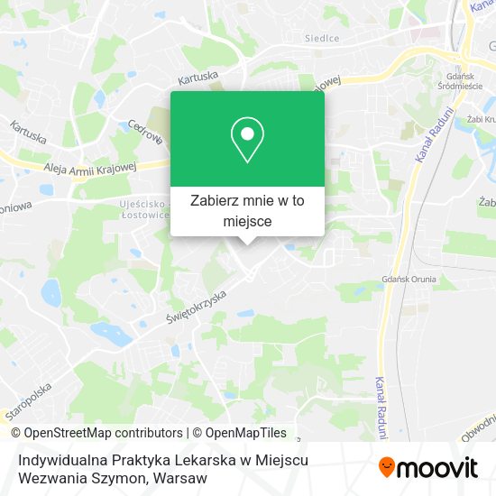 Mapa Indywidualna Praktyka Lekarska w Miejscu Wezwania Szymon