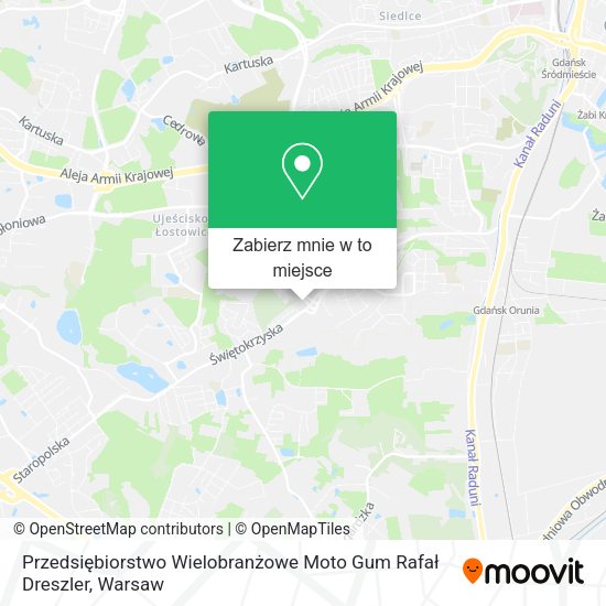 Mapa Przedsiębiorstwo Wielobranżowe Moto Gum Rafał Dreszler