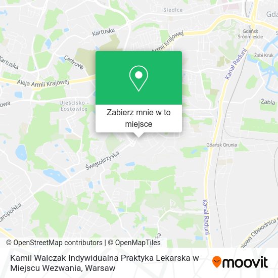 Mapa Kamil Walczak Indywidualna Praktyka Lekarska w Miejscu Wezwania