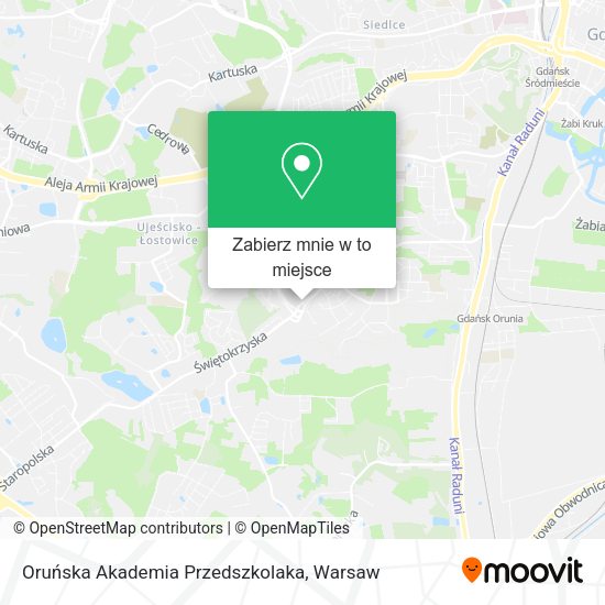 Mapa Oruńska Akademia Przedszkolaka