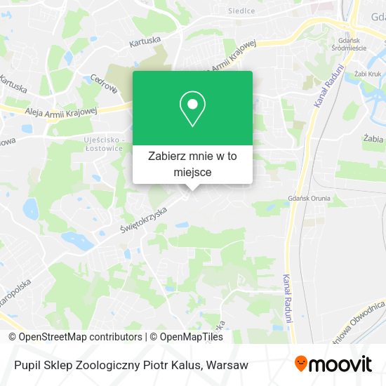 Mapa Pupil Sklep Zoologiczny Piotr Kalus