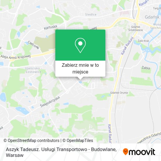 Mapa Aszyk Tadeusz. Usługi Transportowo - Budowlane