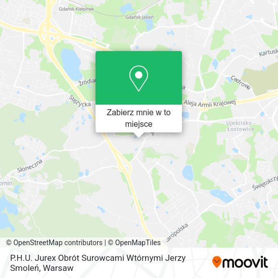 Mapa P.H.U. Jurex Obrót Surowcami Wtórnymi Jerzy Smoleń