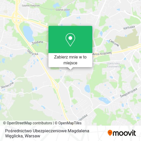 Mapa Pośrednictwo Ubezpieczeniowe Magdalena Węglicka