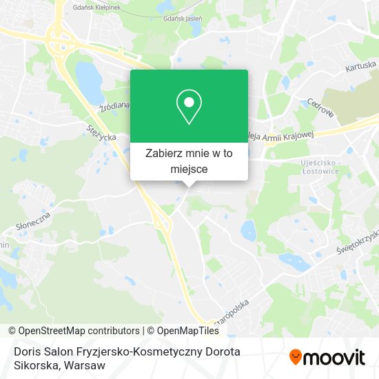 Mapa Doris Salon Fryzjersko-Kosmetyczny Dorota Sikorska