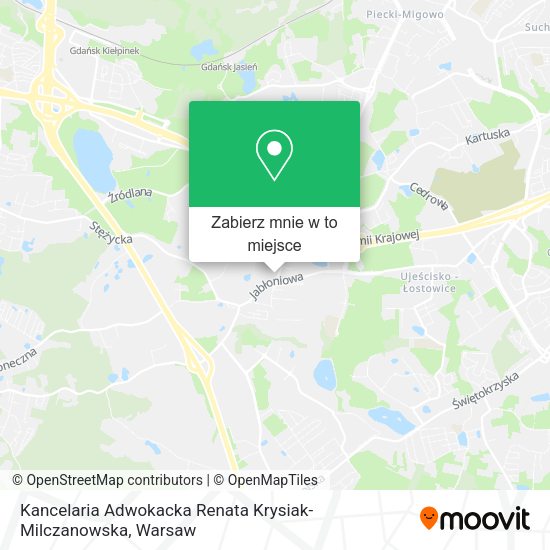 Mapa Kancelaria Adwokacka Renata Krysiak-Milczanowska