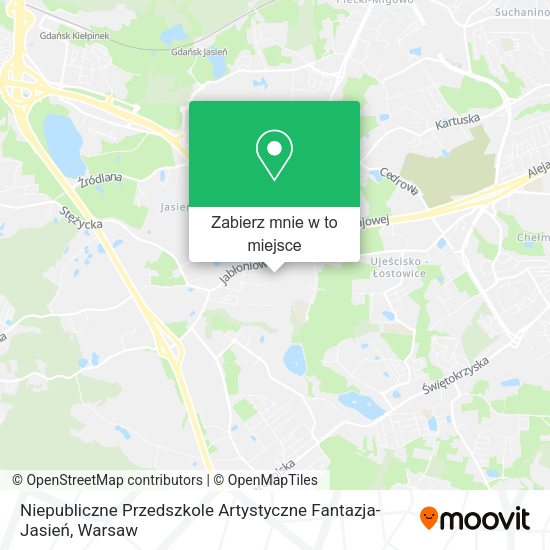 Mapa Niepubliczne Przedszkole Artystyczne Fantazja-Jasień