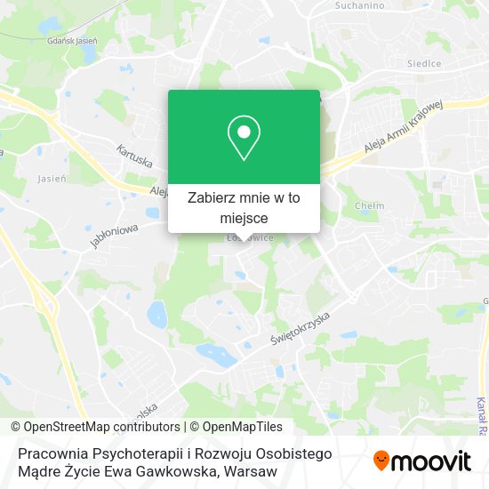 Mapa Pracownia Psychoterapii i Rozwoju Osobistego Mądre Życie Ewa Gawkowska