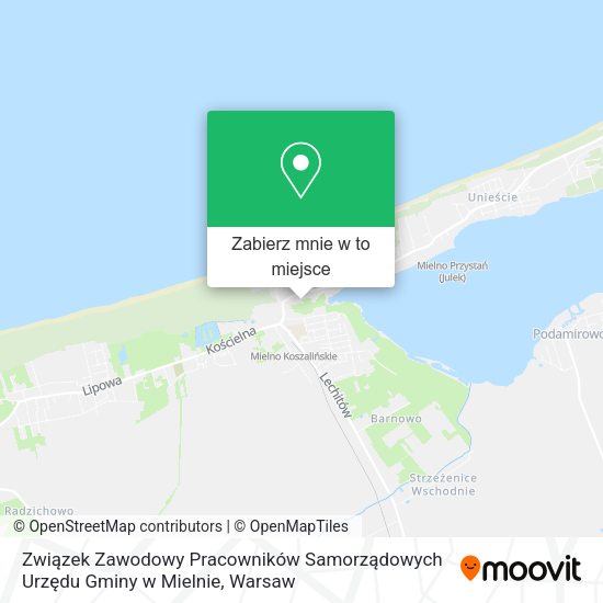 Mapa Związek Zawodowy Pracowników Samorządowych Urzędu Gminy w Mielnie