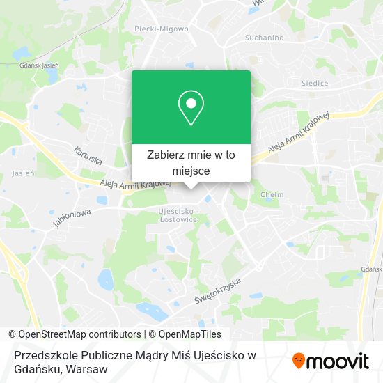 Mapa Przedszkole Publiczne Mądry Miś Ujeścisko w Gdańsku