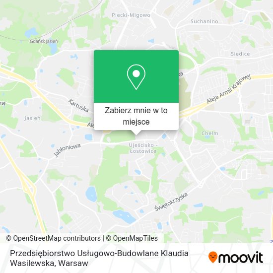 Mapa Przedsiębiorstwo Usługowo-Budowlane Klaudia Wasilewska