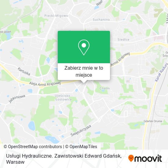 Mapa Usługi Hydrauliczne. Zawistowski Edward Gdańsk