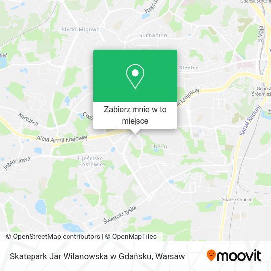 Mapa Skatepark Jar Wilanowska w Gdańsku