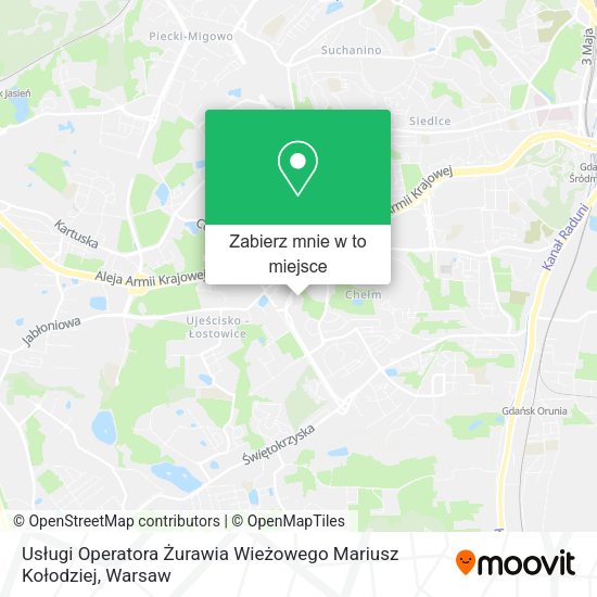 Mapa Usługi Operatora Żurawia Wieżowego Mariusz Kołodziej