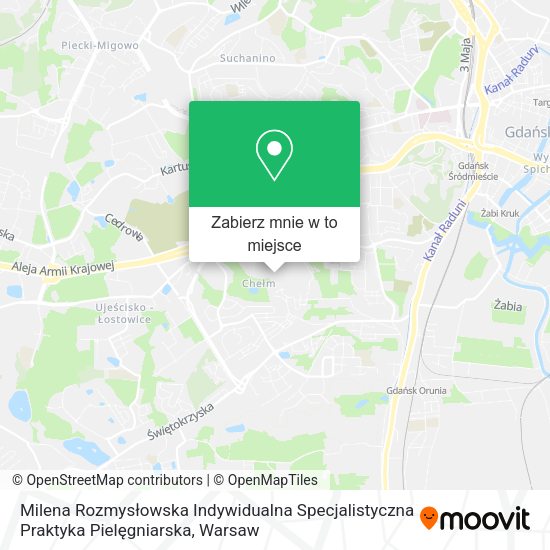 Mapa Milena Rozmysłowska Indywidualna Specjalistyczna Praktyka Pielęgniarska