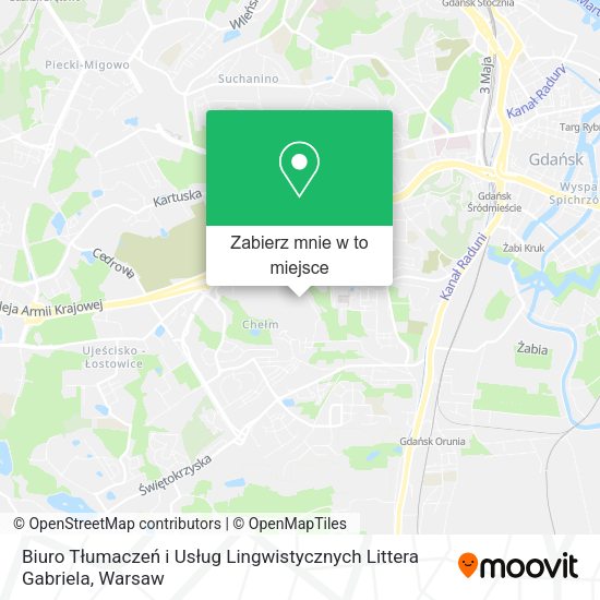 Mapa Biuro Tłumaczeń i Usług Lingwistycznych Littera Gabriela