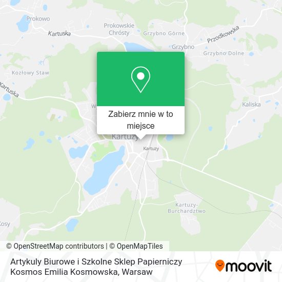 Mapa Artykuly Biurowe i Szkolne Sklep Papierniczy Kosmos Emilia Kosmowska