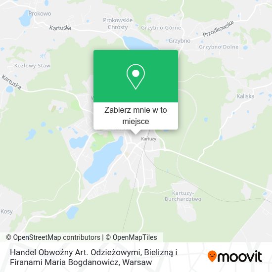 Mapa Handel Obwoźny Art. Odzieżowymi, Bielizną i Firanami Maria Bogdanowicz