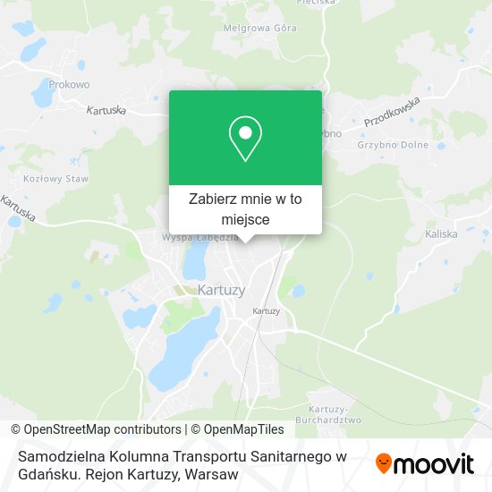 Mapa Samodzielna Kolumna Transportu Sanitarnego w Gdańsku. Rejon Kartuzy