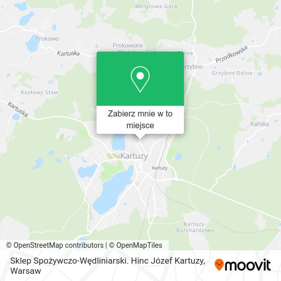 Mapa Sklep Spożywczo-Wędliniarski. Hinc Józef Kartuzy