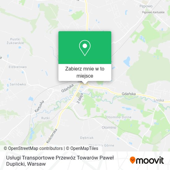 Mapa Usługi Transportowe Przewóz Towarów Paweł Duplicki