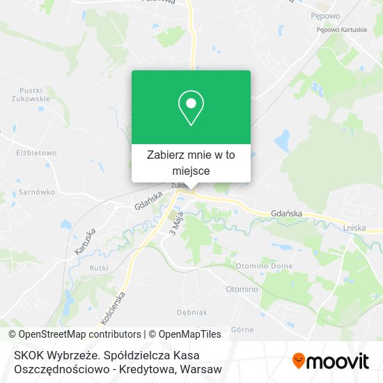 Mapa SKOK Wybrzeże. Spółdzielcza Kasa Oszczędnościowo - Kredytowa