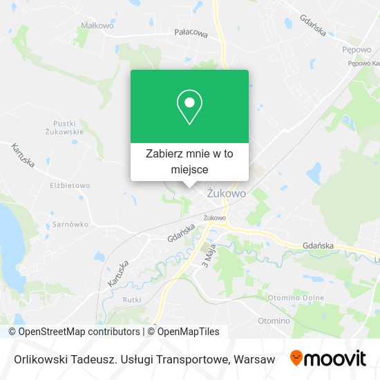 Mapa Orlikowski Tadeusz. Usługi Transportowe