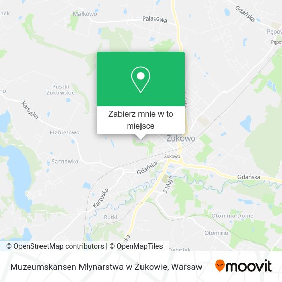 Mapa Muzeumskansen Młynarstwa w Żukowie