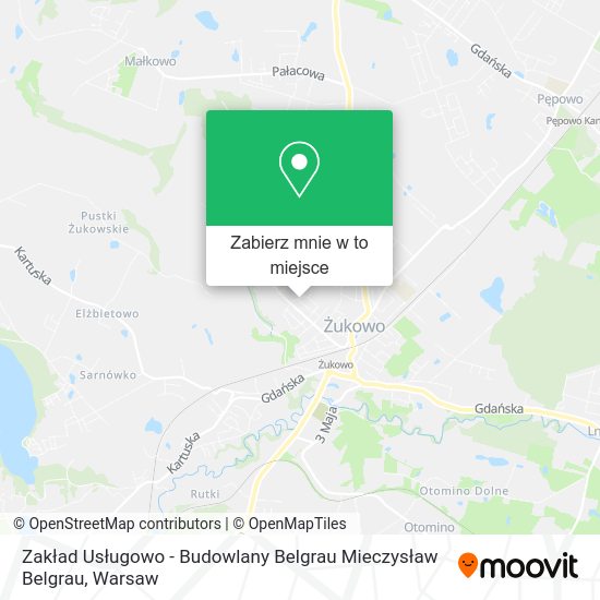 Mapa Zakład Usługowo - Budowlany Belgrau Mieczysław Belgrau