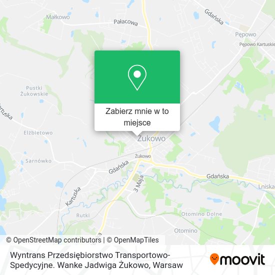 Mapa Wyntrans Przedsiębiorstwo Transportowo-Spedycyjne. Wanke Jadwiga Żukowo