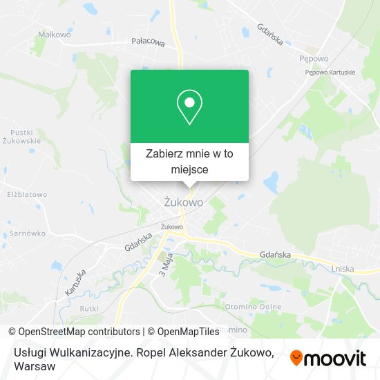 Mapa Usługi Wulkanizacyjne. Ropel Aleksander Żukowo