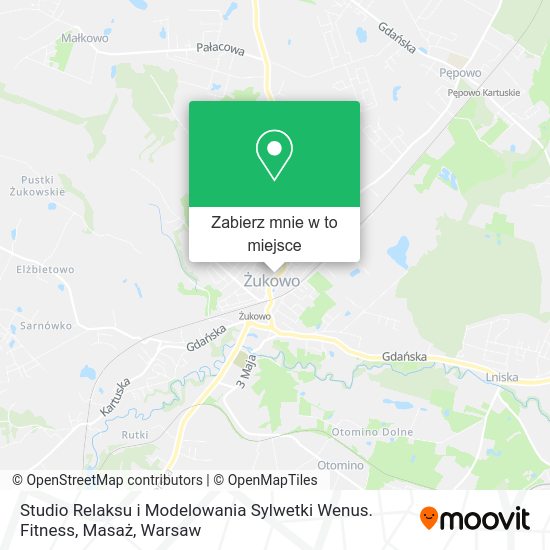 Mapa Studio Relaksu i Modelowania Sylwetki Wenus. Fitness, Masaż