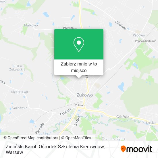 Mapa Zieliński Karol. Ośrodek Szkolenia Kierowców