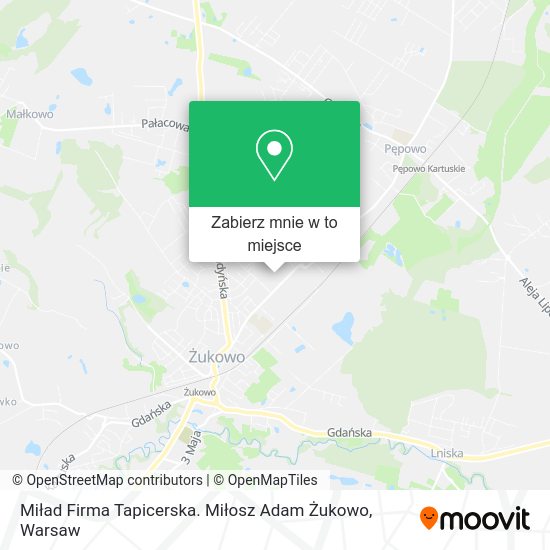 Mapa Miład Firma Tapicerska. Miłosz Adam Żukowo