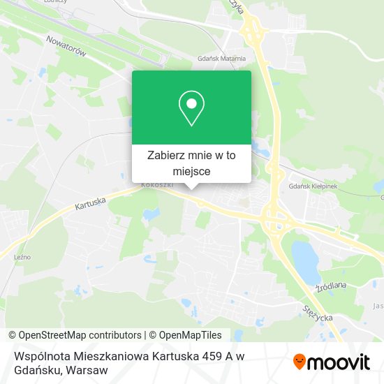 Mapa Wspólnota Mieszkaniowa Kartuska 459 A w Gdańsku