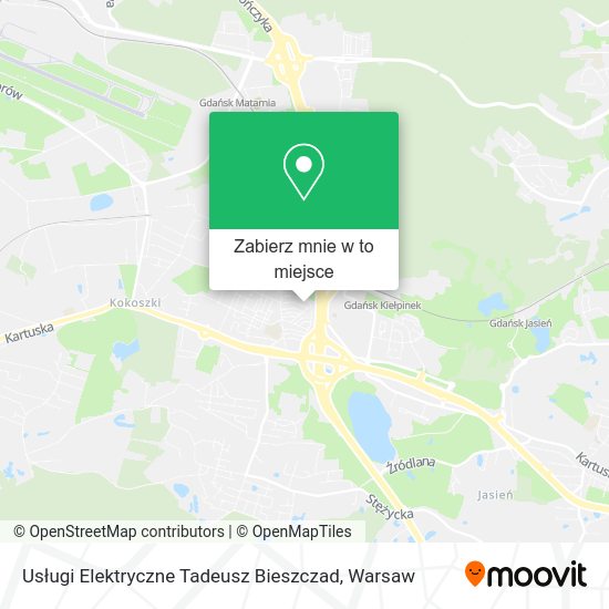 Mapa Usługi Elektryczne Tadeusz Bieszczad